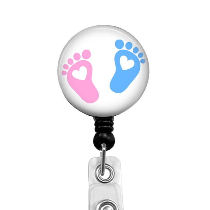 Infant feet pink and blue